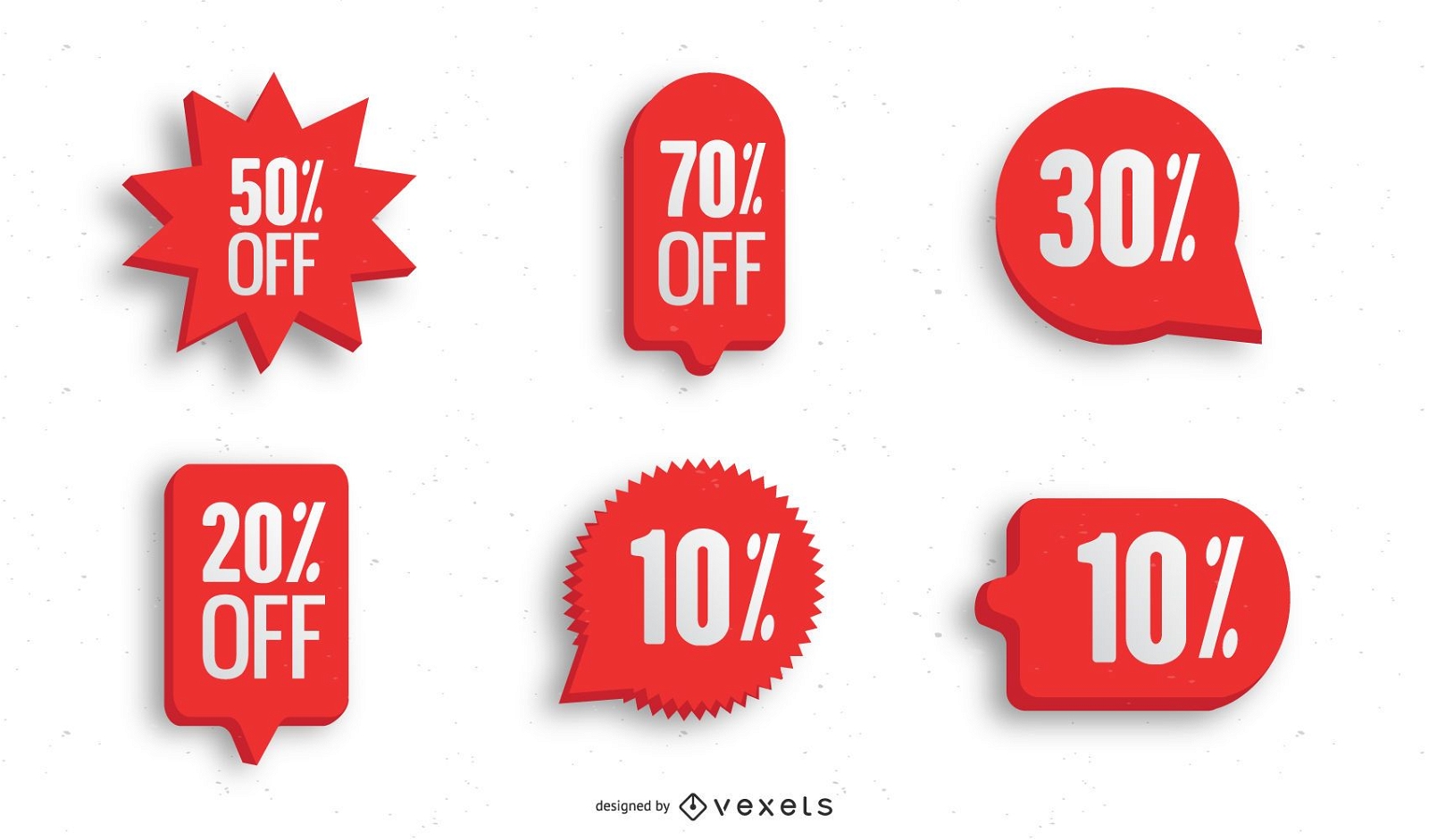 Sale 50% OFF discount sticker icon vector Red - Stock
