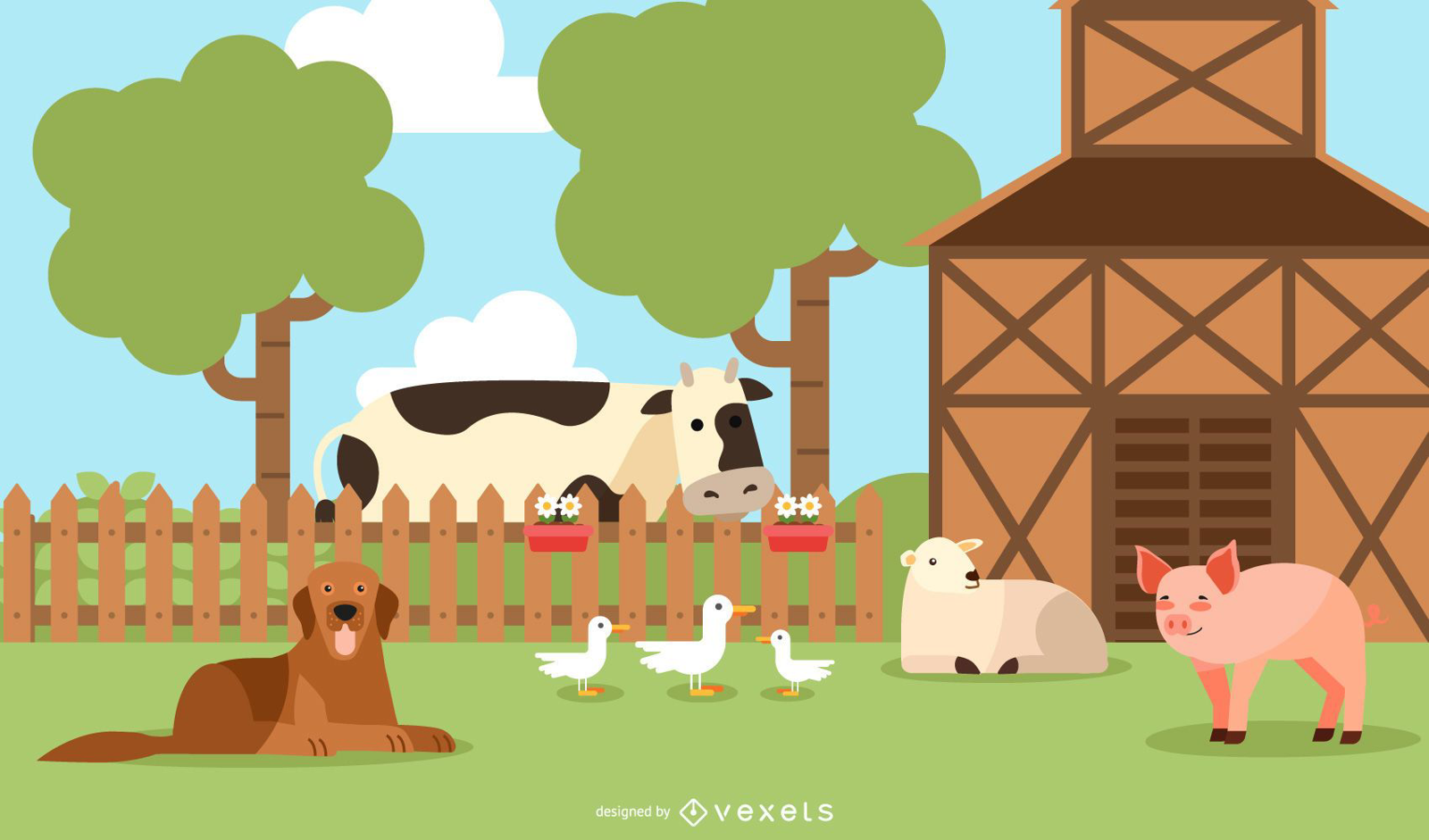 barn animals cartoon