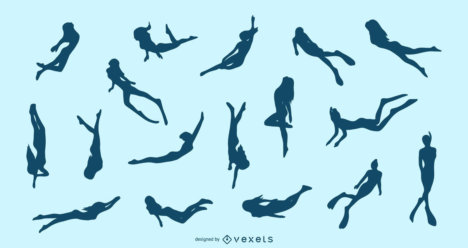 Girl Swimming Silhouette