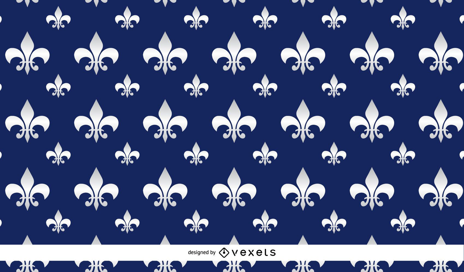 Fleur-de-lis (white on blue) Stock Illustration