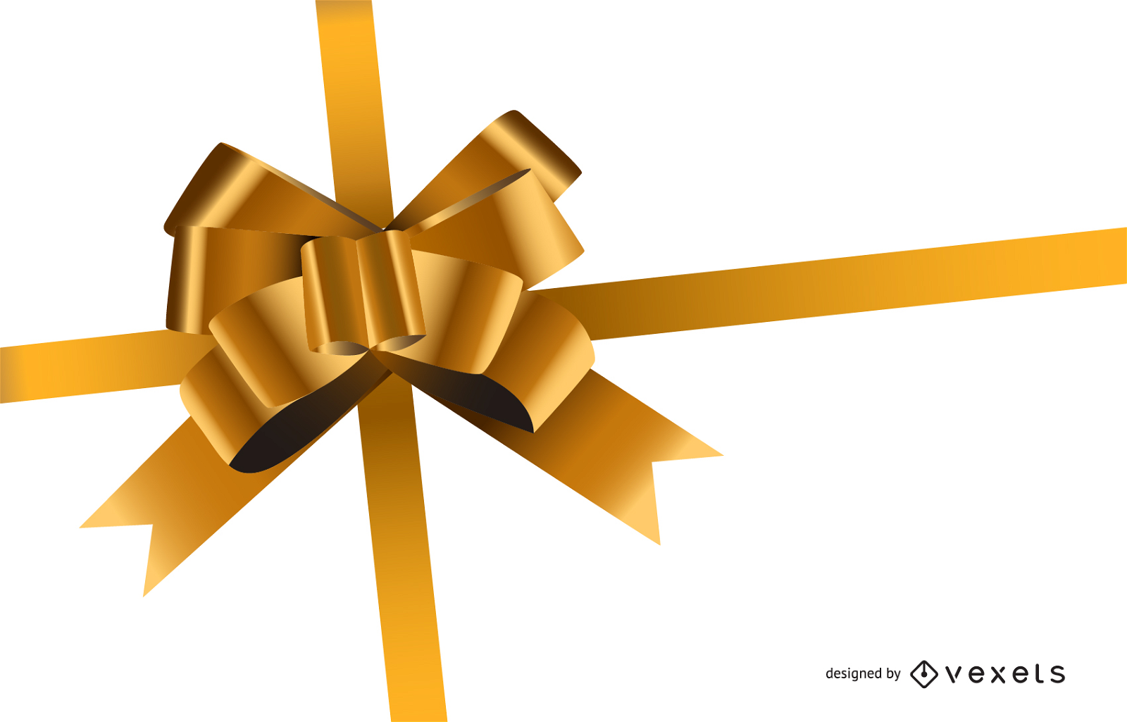 Two Gold Gift Bow Ribbon Illustration PNG | Citypng