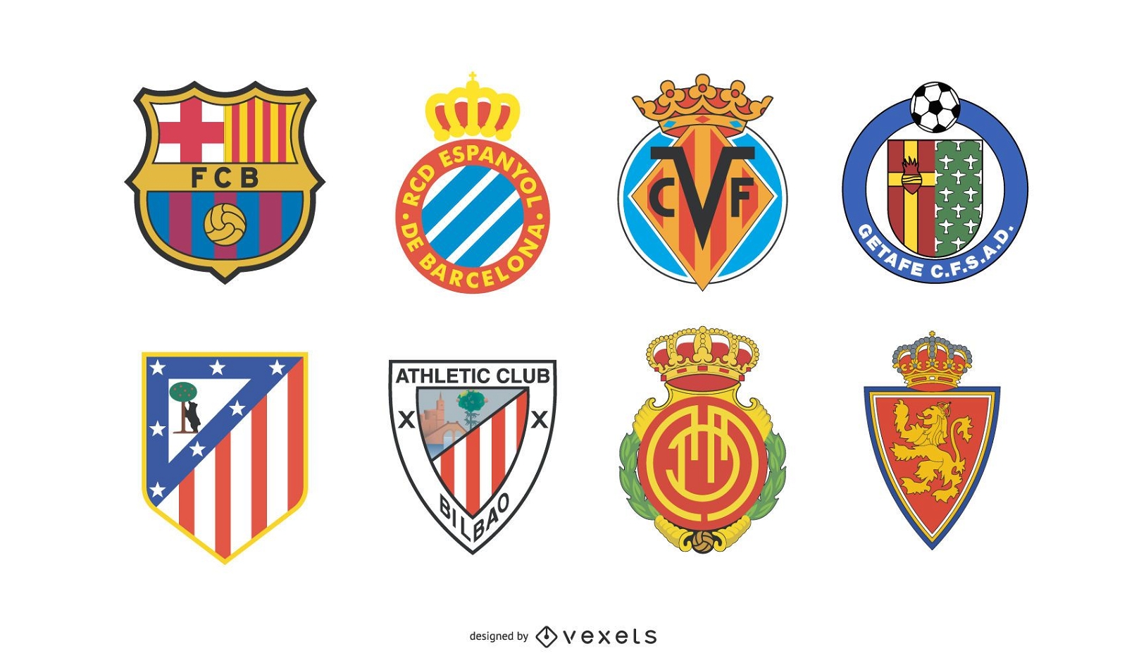 Spanish Football Team Logos Vector Art Graphics Vlr Eng Br