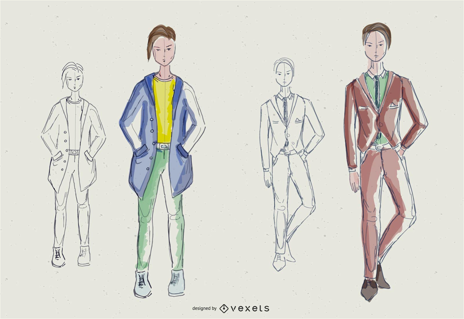fashion design men sketches