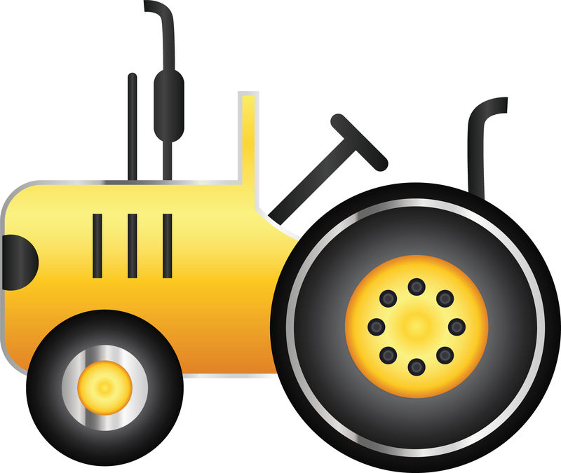 Desenho de trator Trator amarelo YELLOW TRACTOR 