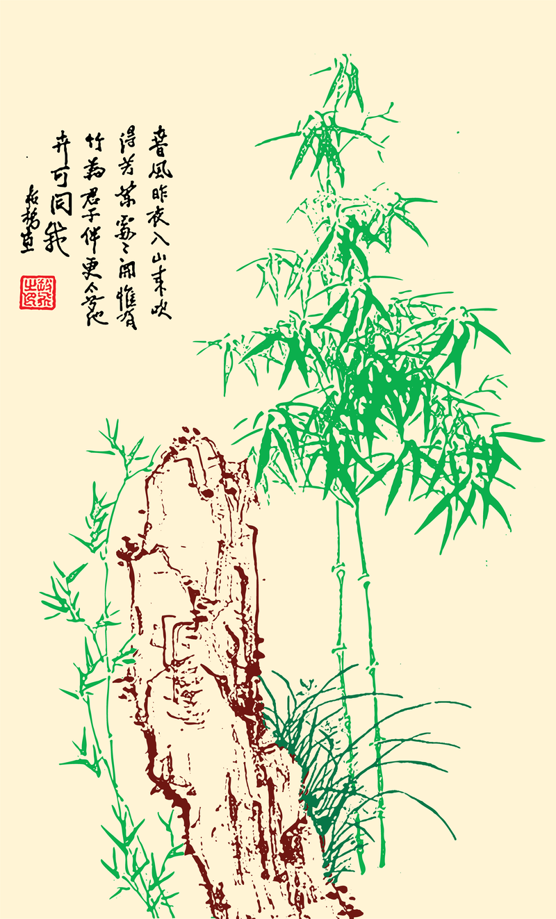 Рисунки китайской тематики карандашом бамбук