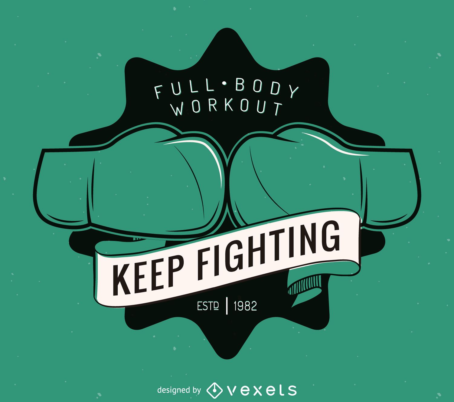 Boxing Gloves And Text Knock Out. Boxing Emblem Label Badge T