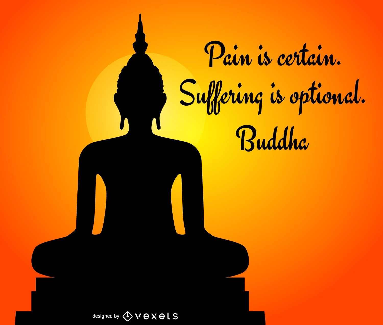 Buddha Silhouette With Quote Vector Download
