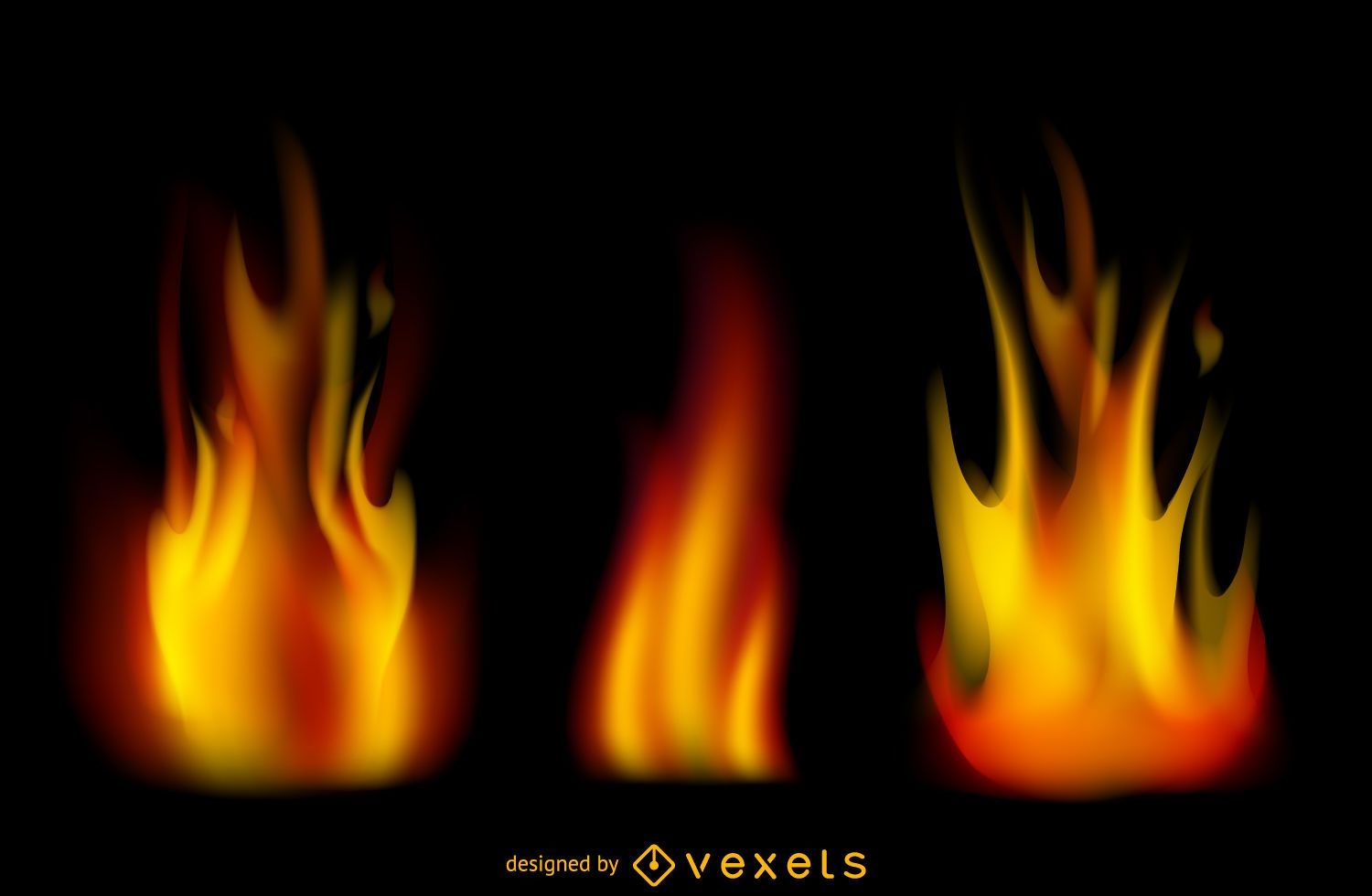 Chamas de fogo realistas com reflexão imagem vetorial de Ketmut© 293098856