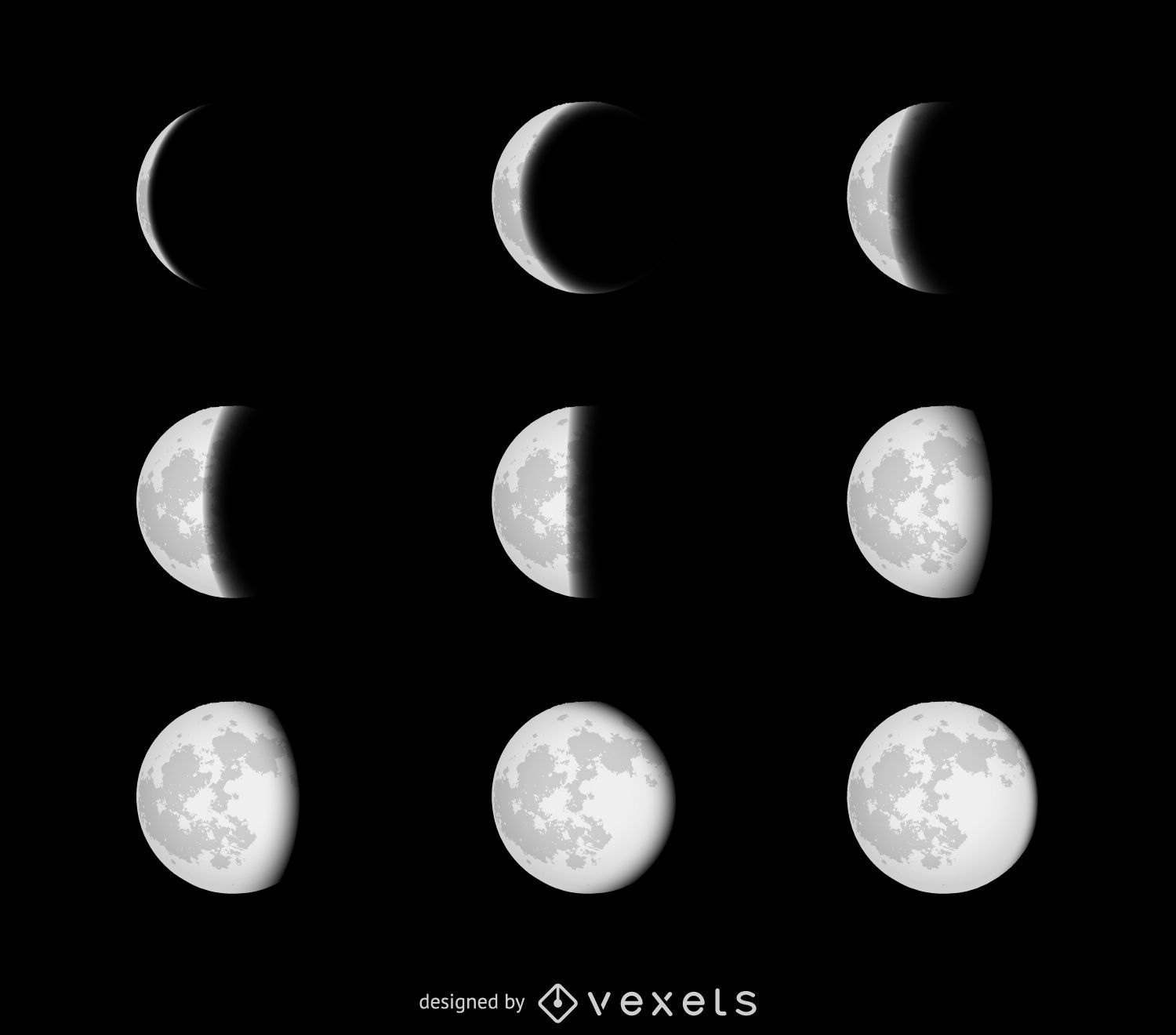 Phases Of The Moon Vector Download