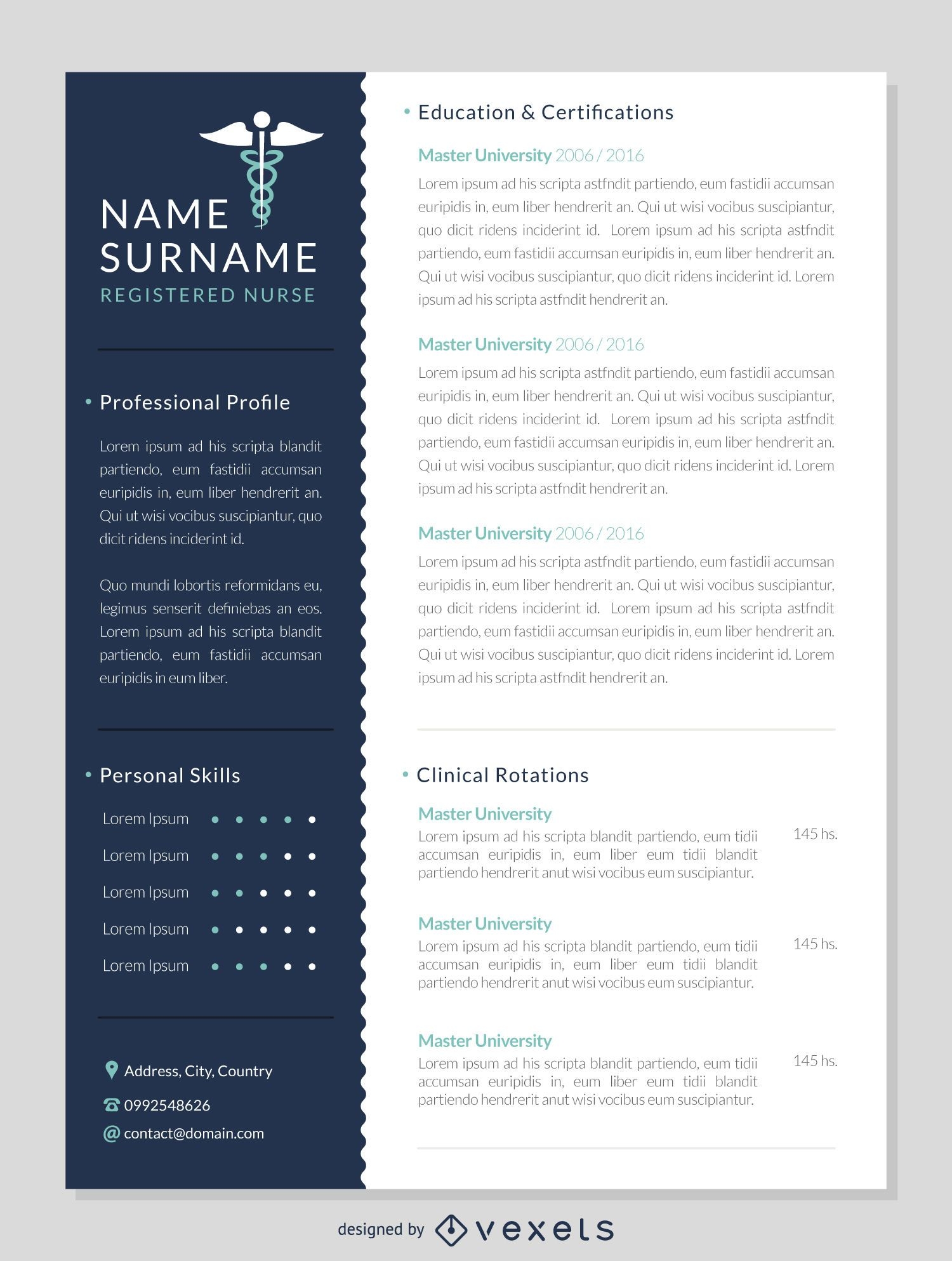 free nurse resume template with color