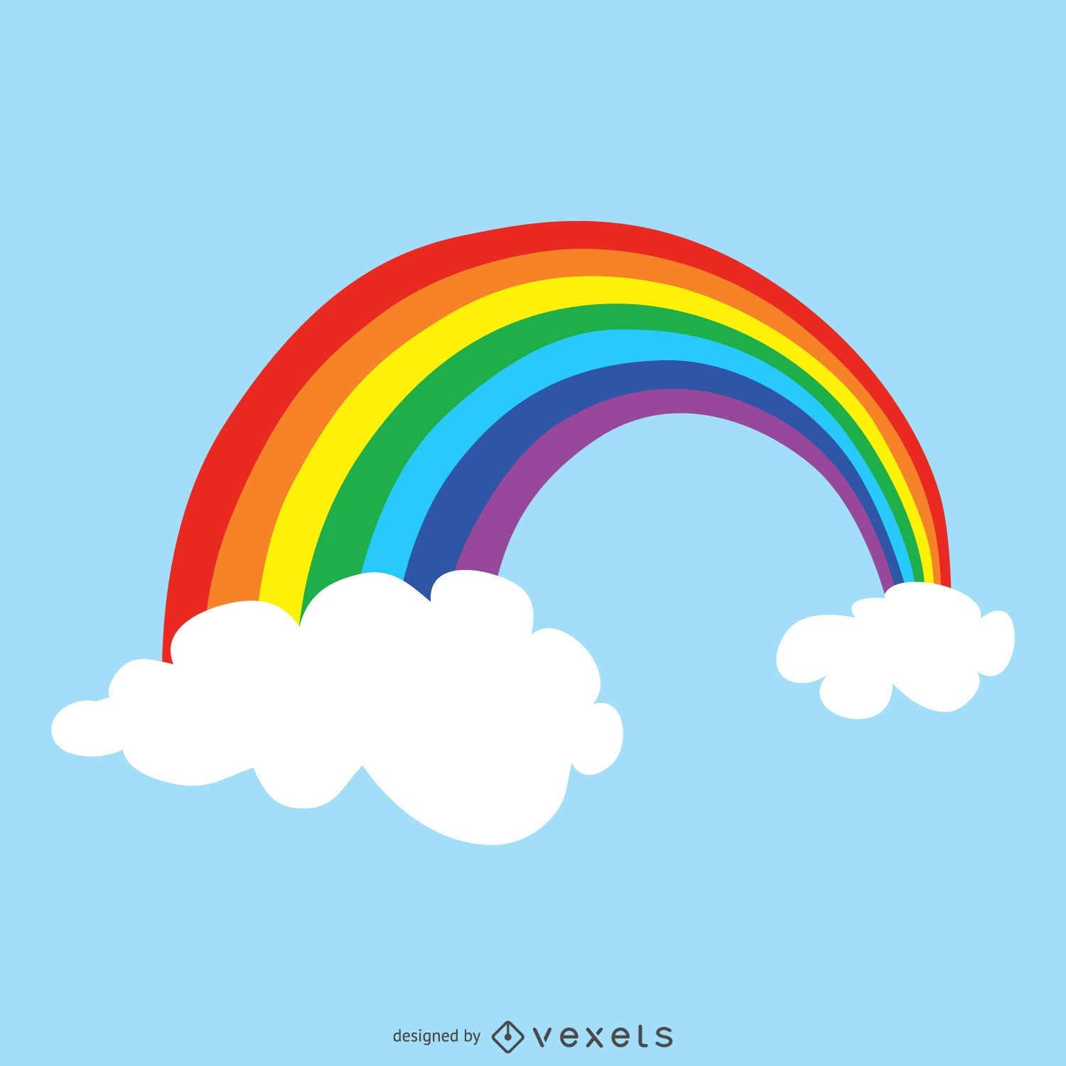 Bright Rainbow Drawing Vector Download