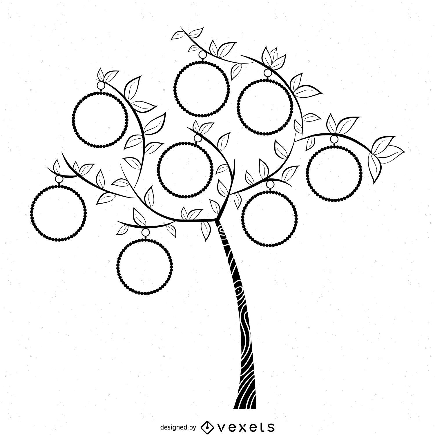 family tree drawing black and white