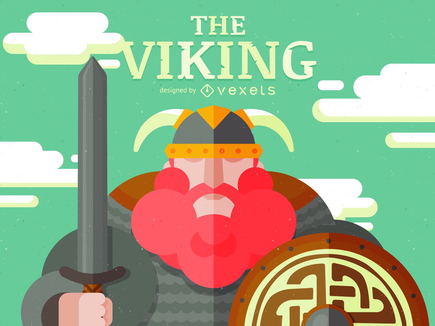 Descarga Vector De Dibujos Animados De Carácter Vikingo