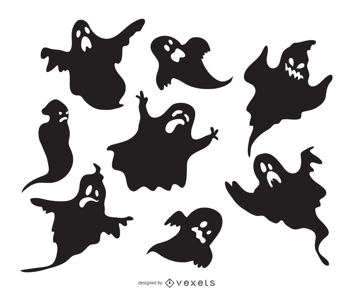 Fantasmas Assustadores PNG , Fantasma Bonito Do Dia Das Bruxas, Vetor De  Silhueta Branca Boohoo Personagens Fantasmagóricos Isolados, Cara  Assustadora PNG Imagem para download gratuito