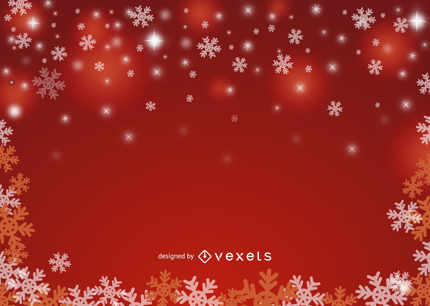 Red Snowflake Background Vector