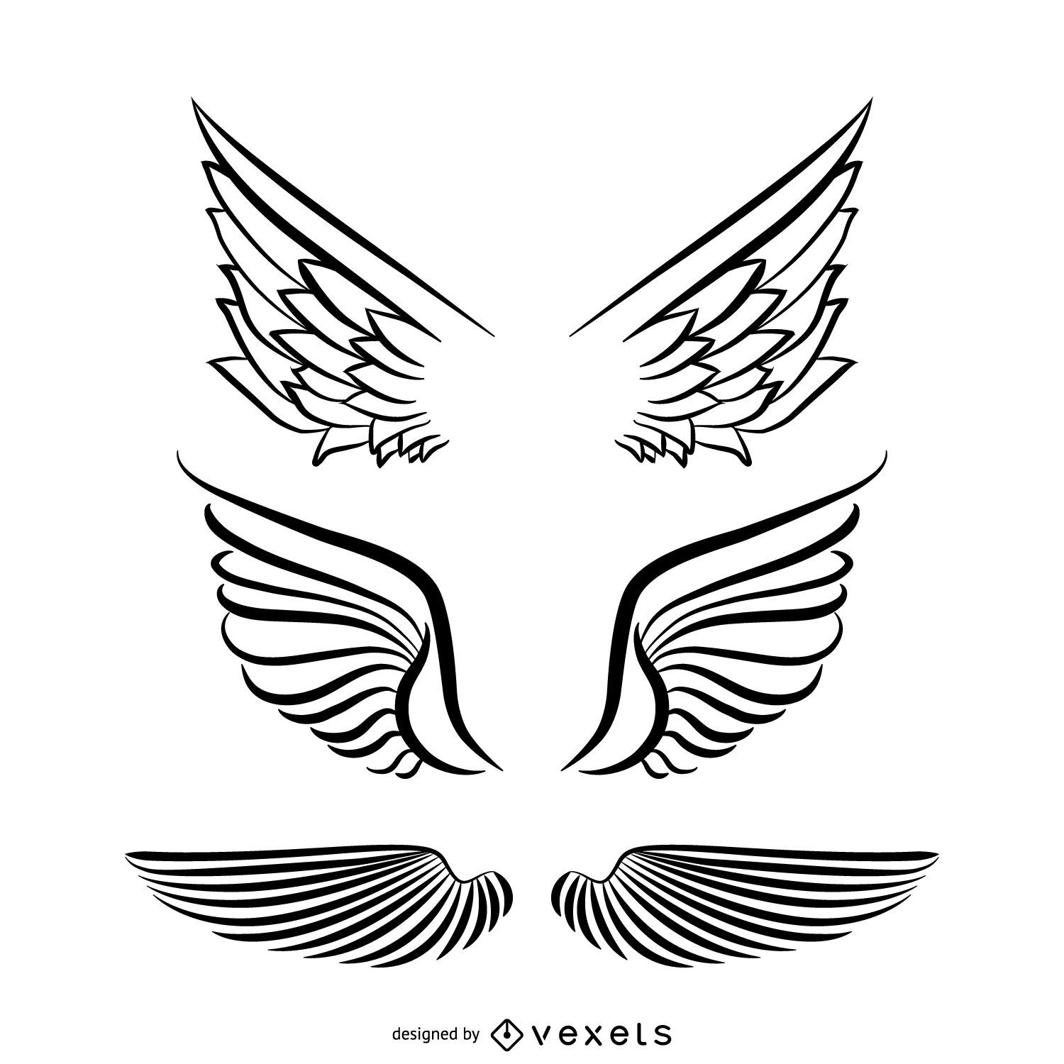 Ilustración de las alas ángel. Diseño: vector de stock (libre de regalías)  2289365543
