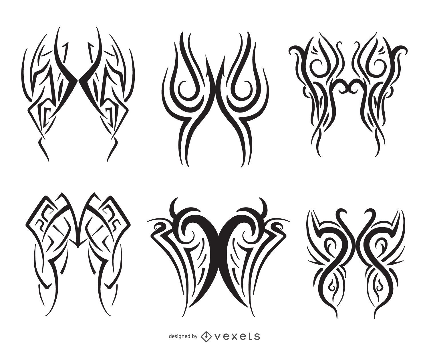 Pinstripe Line Art Set Of 6 Vector Download