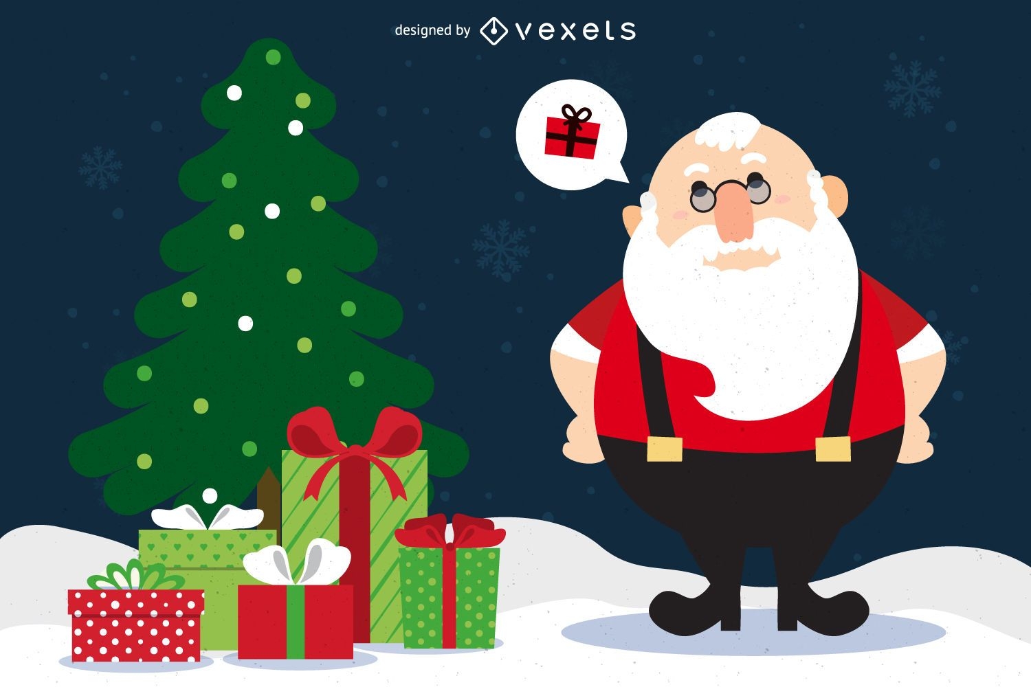 Christmas Santa With Gifts Vector Download
