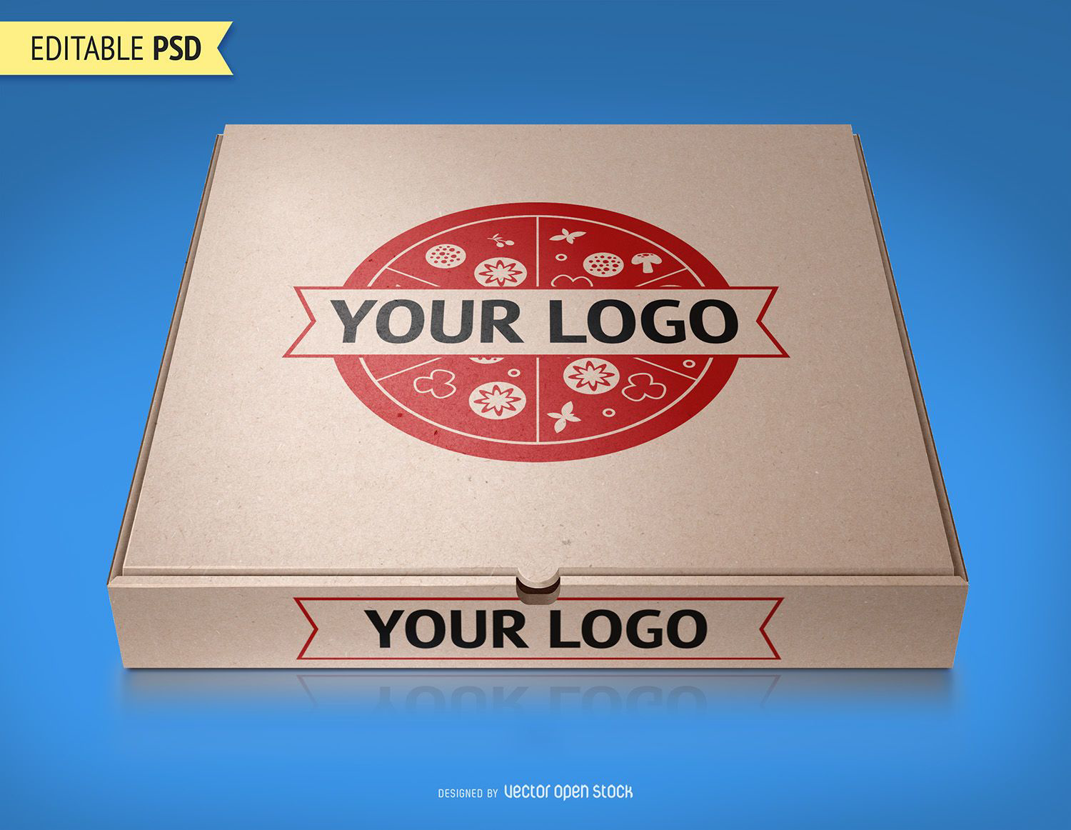 Free Opened Pizza Box Mockup (PSD)