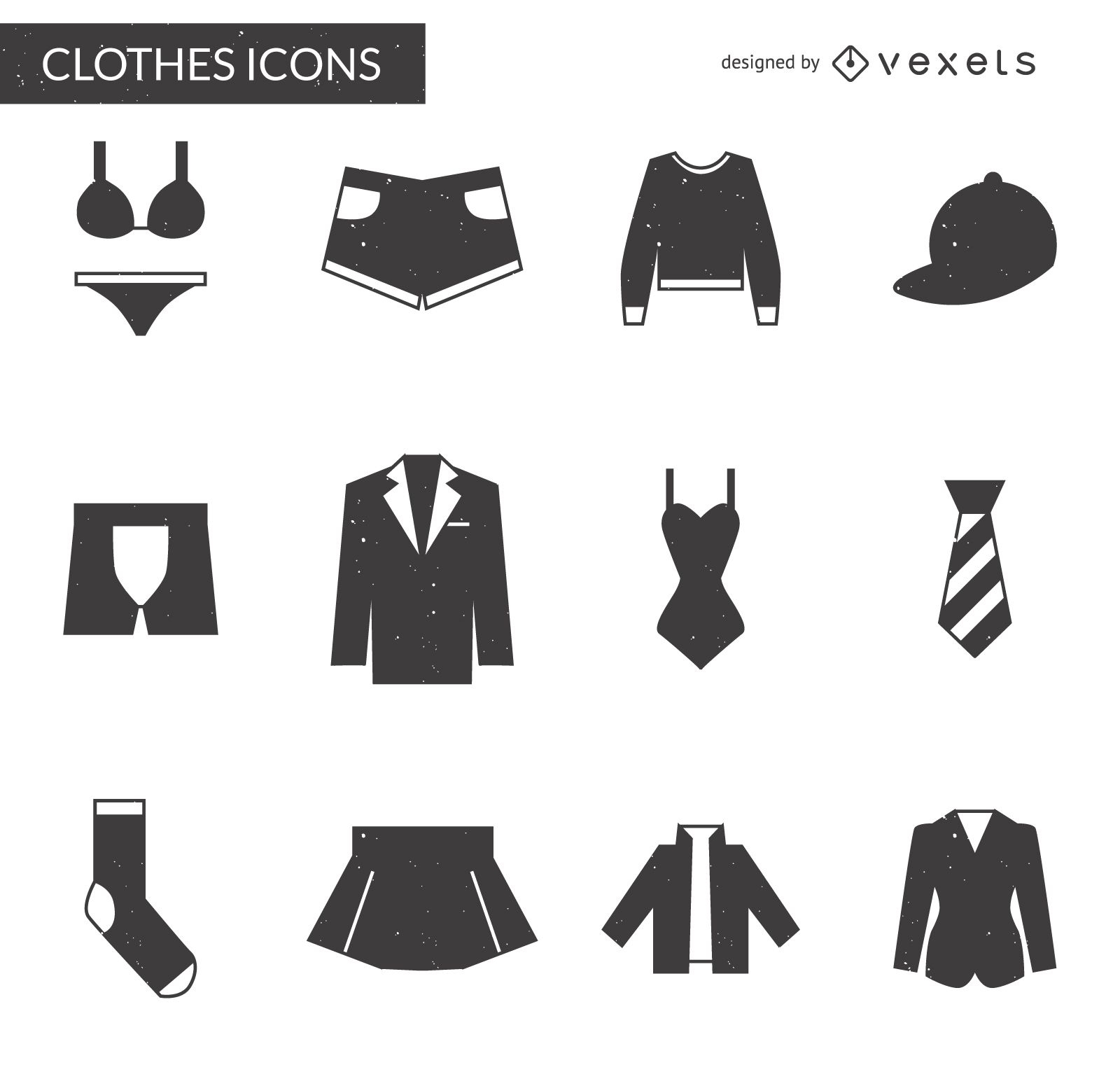 Clothing Items Pack In Gray Vector Download
