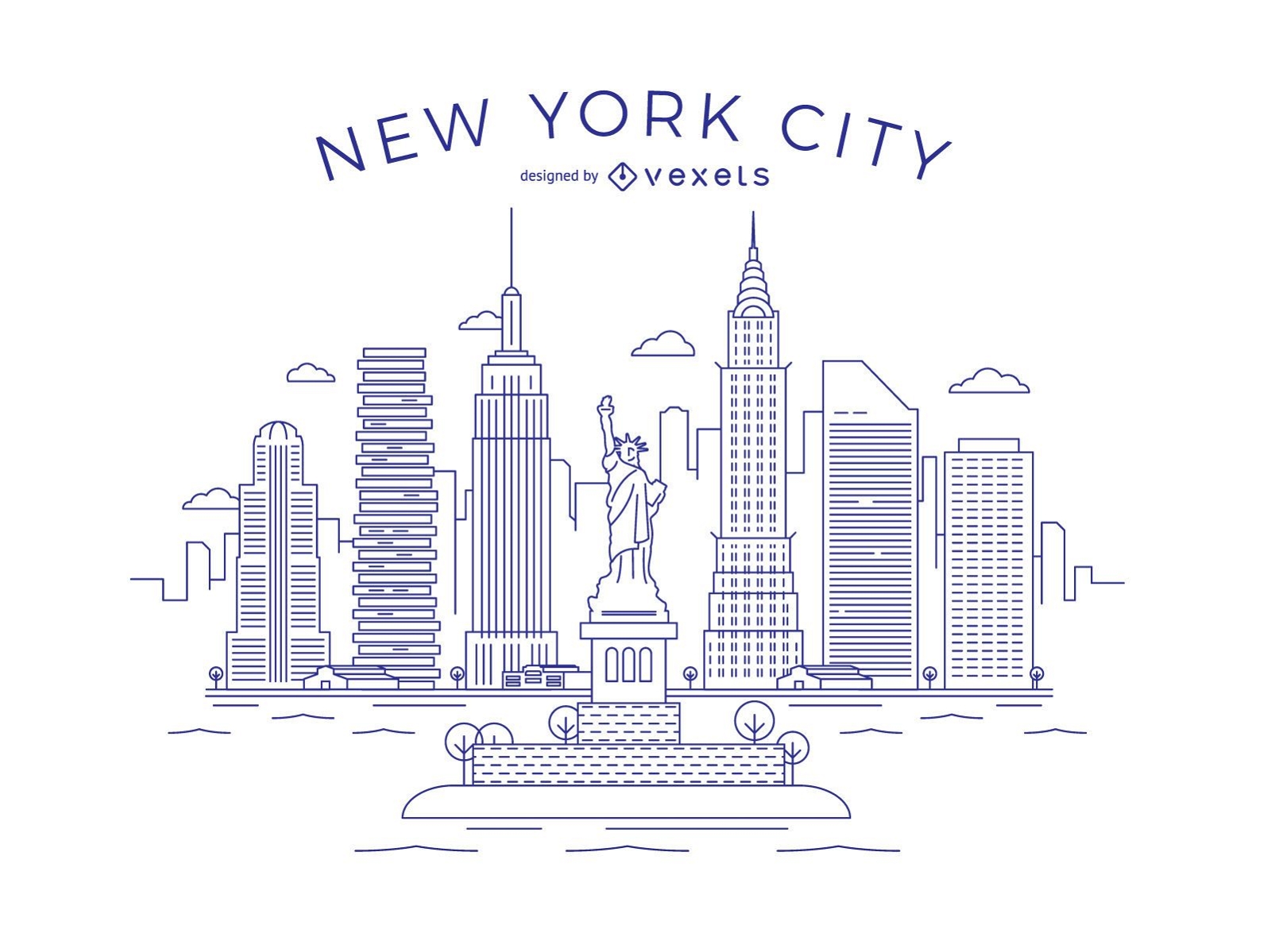 Nyc Skyline Drawing Stock Illustrations  481 Nyc Skyline Drawing Stock  Illustrations Vectors  Clipart  Dreamstime