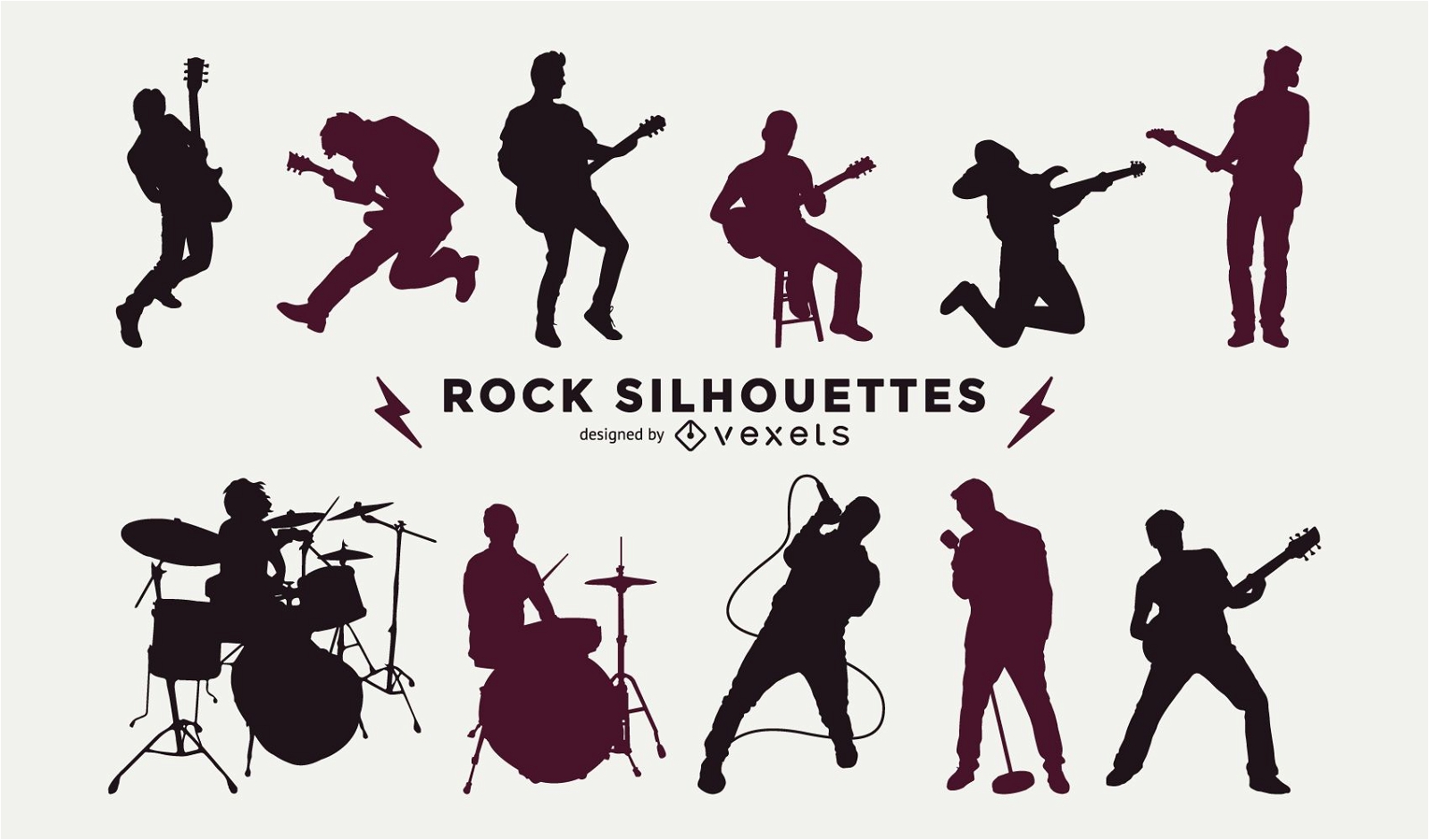 rock band silhouette vector free