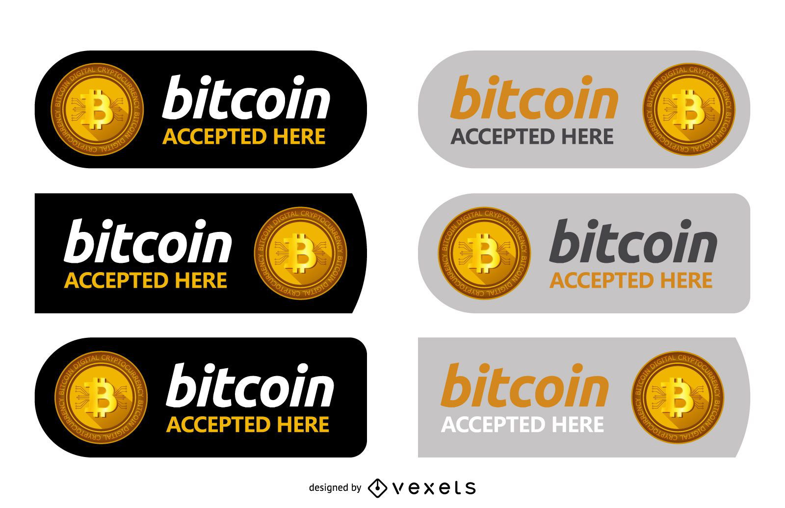 Bitcoin Label Set Vector Download
