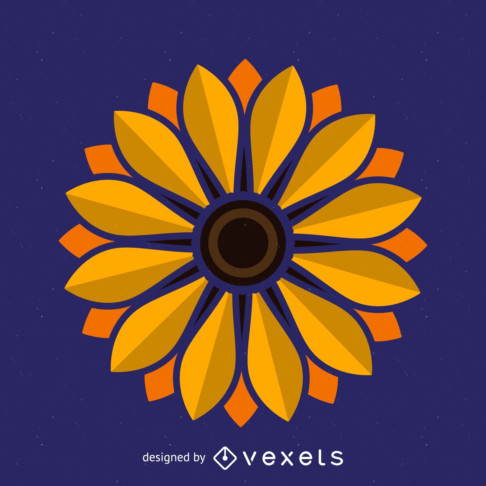 Minimalist Sunflower Illustration Vector Download