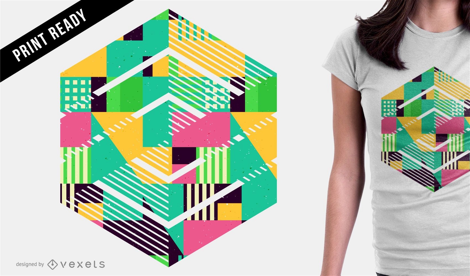 Geometric Abstract T-shirt Design Vector Download