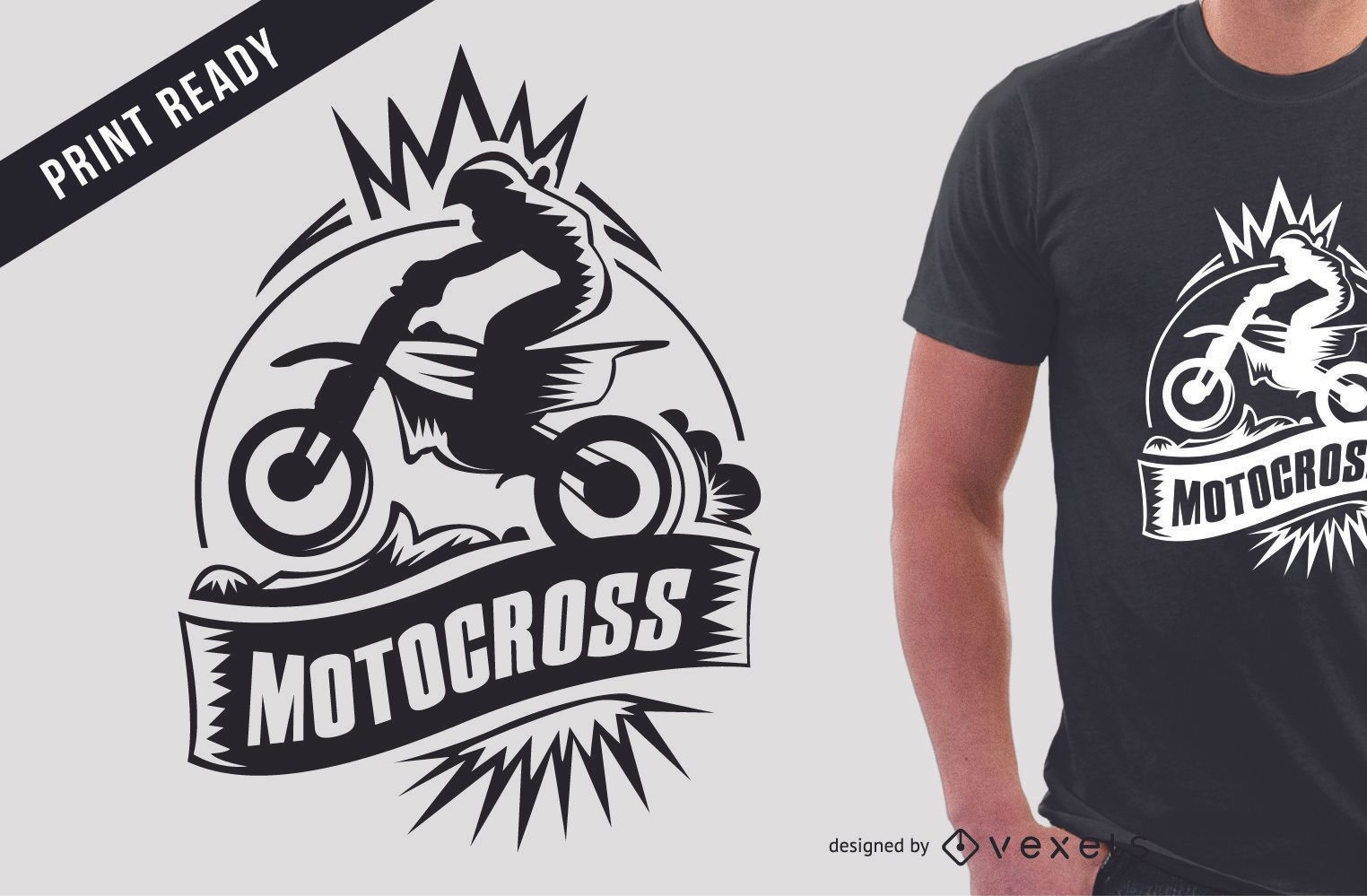 Desenho Em Camisa Do Campeonato De Motocross Ilustração do Vetor