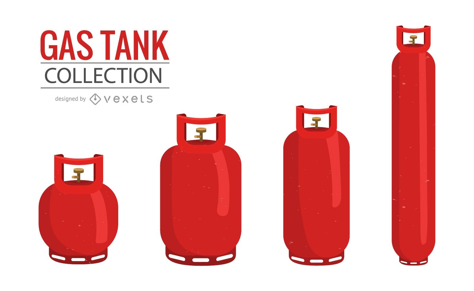 Descarga Vector De Colección De Ilustraciones De Tanques De Gas