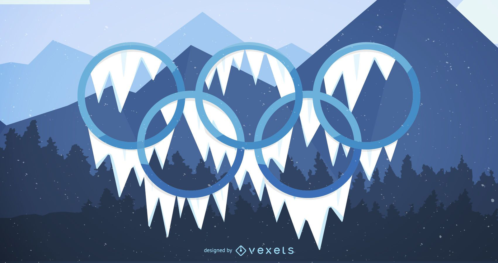 Desenho de Jogos Olímpicos de Inverno de PyeongChang 2018 para