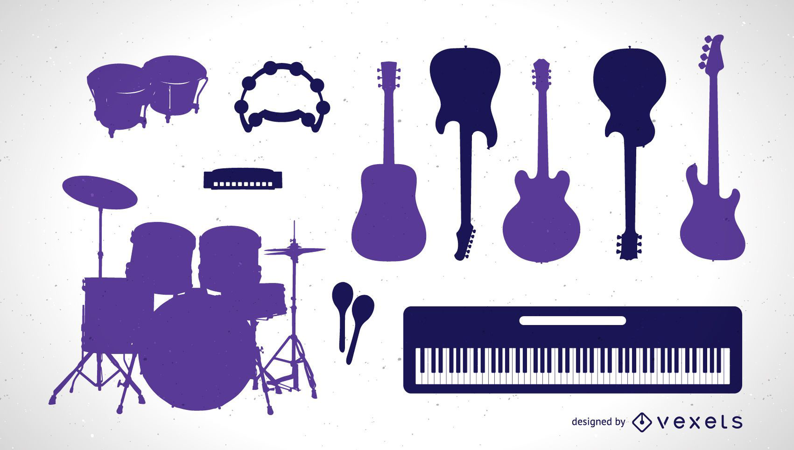 Musikkinstrumenter Silhouettes VectorMusikkinstrumenter Silhouettes Vector  