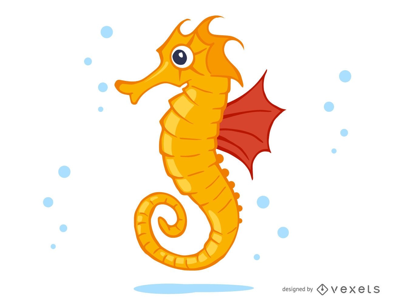 Seahorse Cartoon Illustration Vector Download