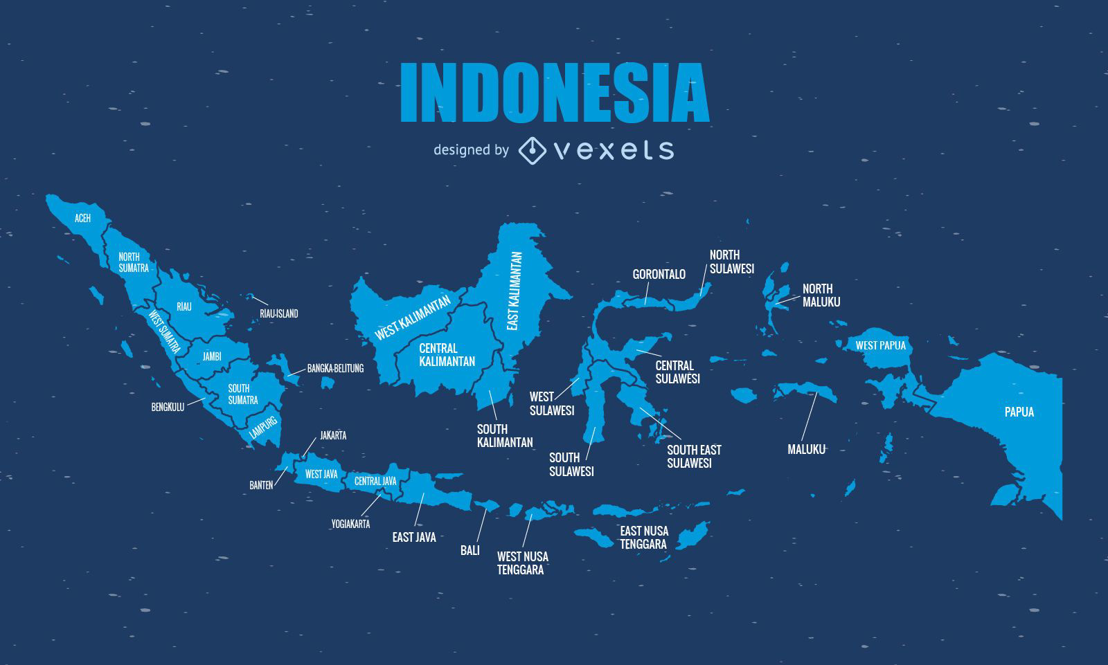 Indonesia Administrative Map Graphic Vector Download