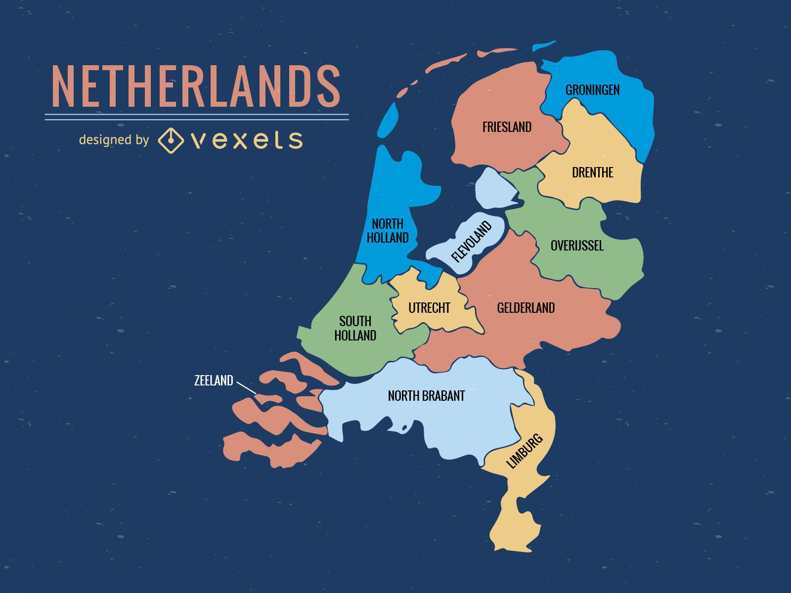 Colorful Netherlands Province Map Vector Download   Colorful Netherlands Province Map 3f7569 