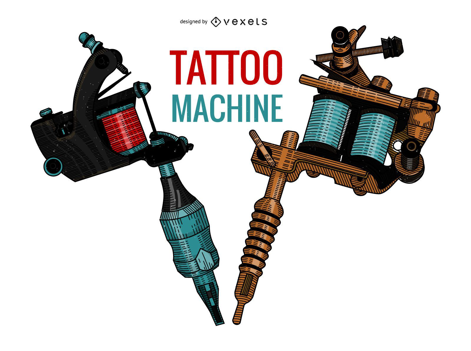 Hand with tattoo machine. Design element for poster, card, t shirt, emblem,  sign. Stock Vector | Adobe Stock