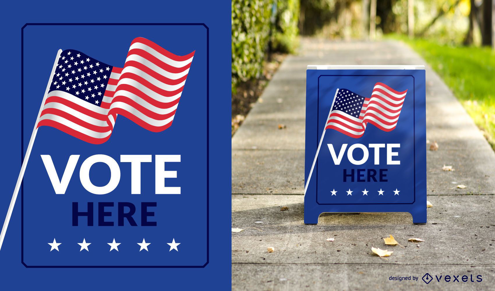 Vote Here Sign Vector Download