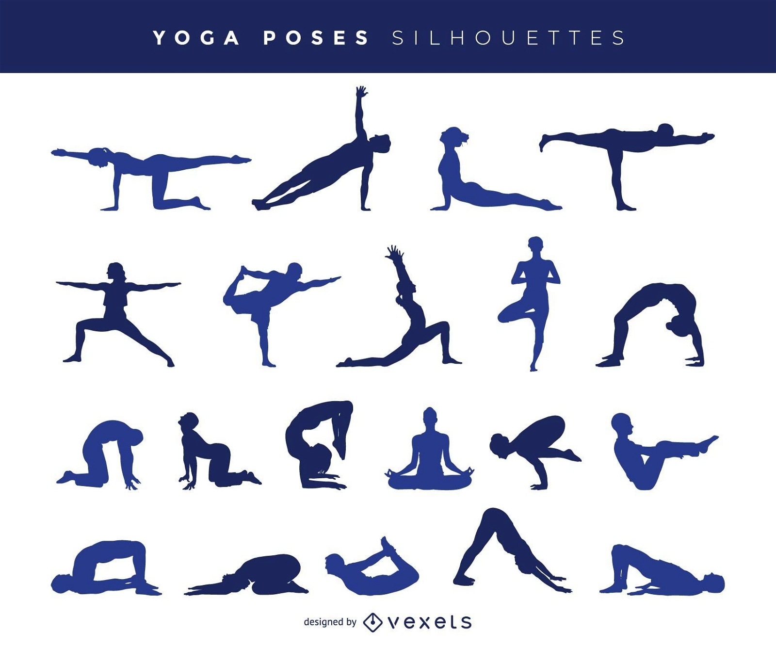 Free Vector | Yoga pose silhouettes