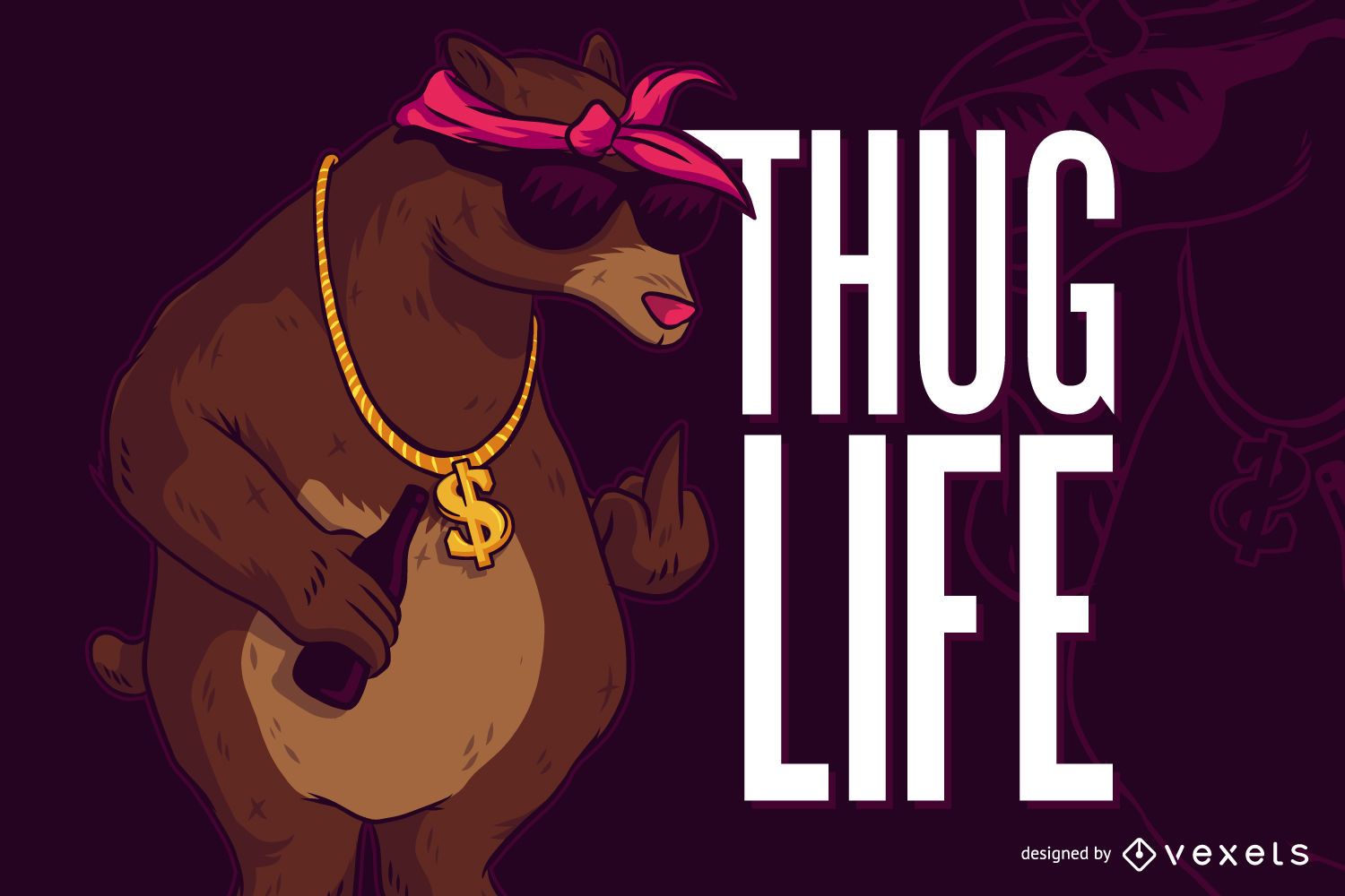 Bear Thug Life Illustration Vector Download Bear Thug Life Illustration Vector Download