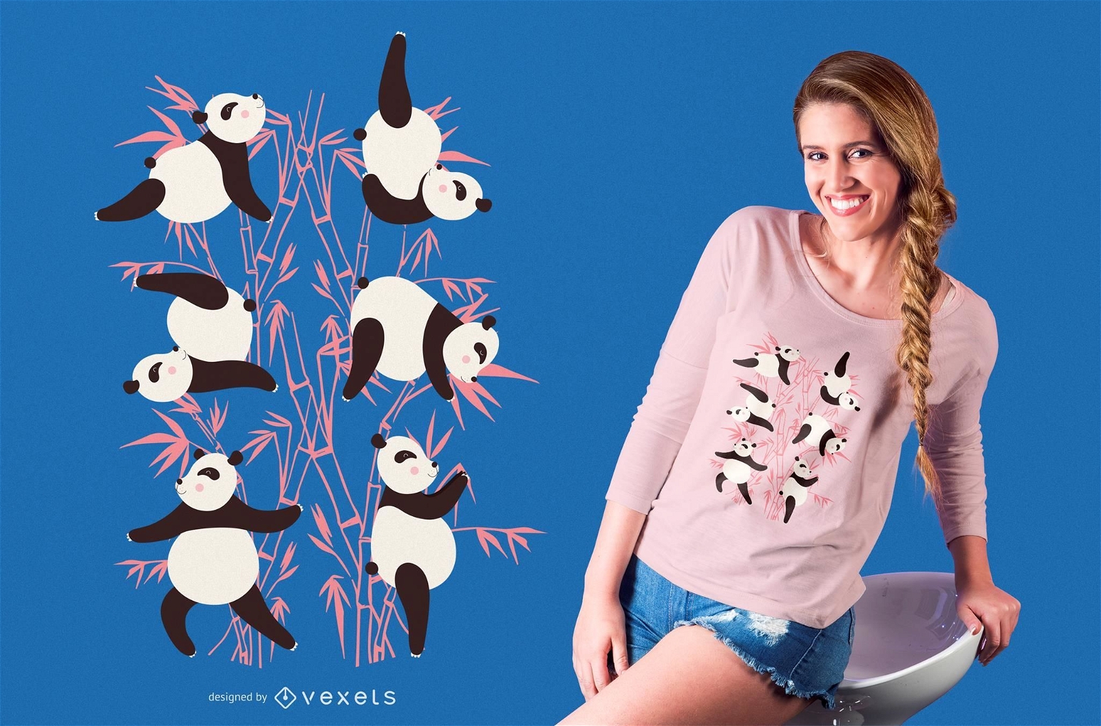 Panda Yoga T-shirt Design Vector Download