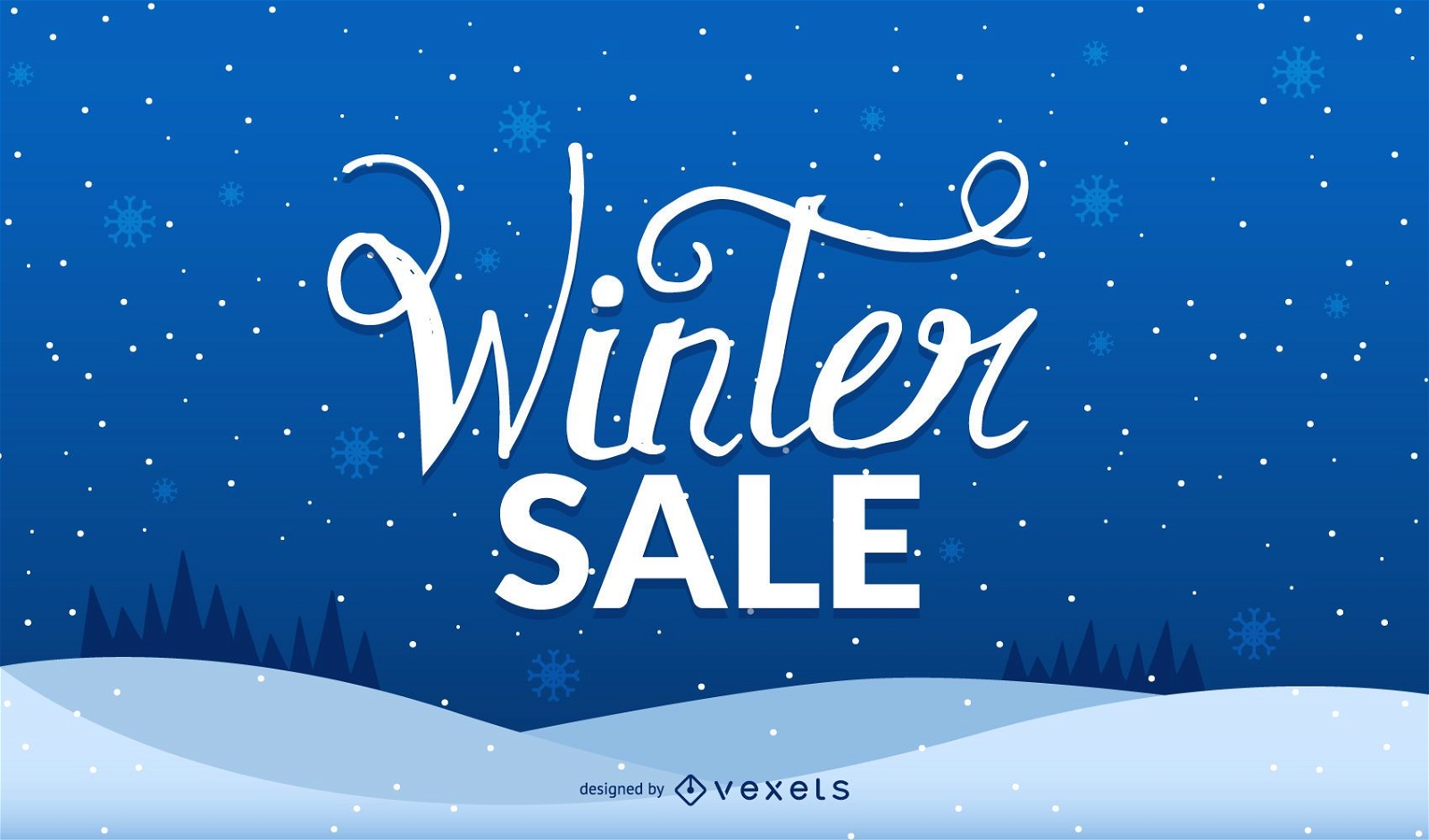 Winter Sale Landscape Design Vector Download