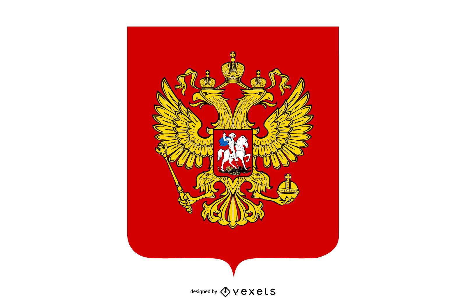 A 3d image of a coat of arms. Russian flag russian coat of arms