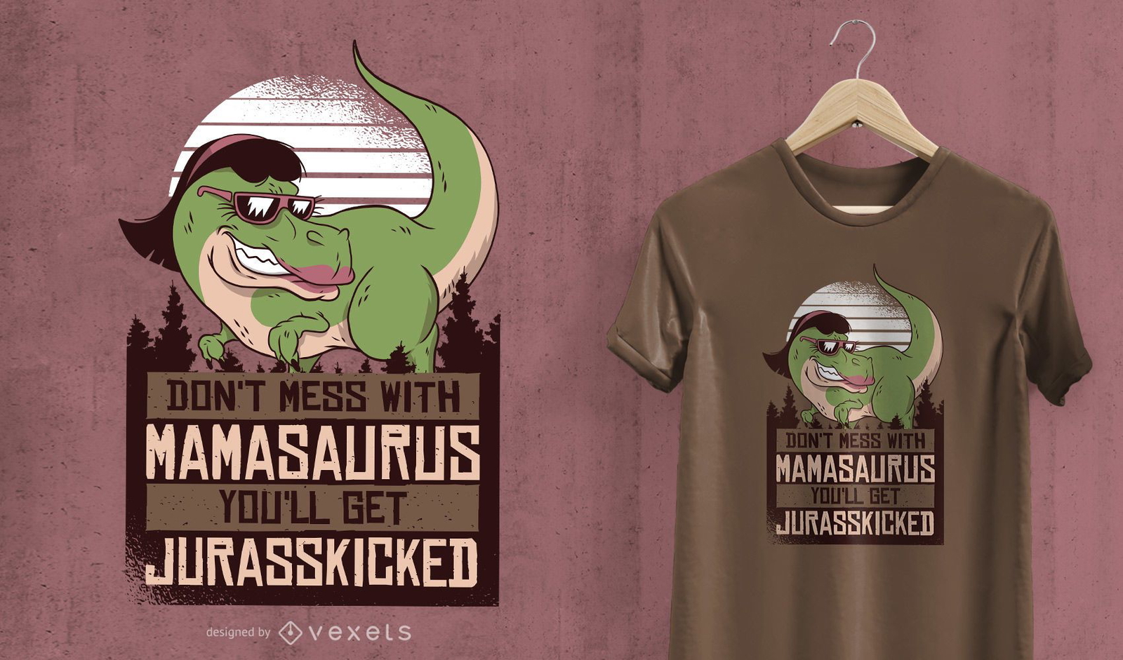 Mamasaurus Rex Dinosaur Shirt Pink Funny Mothers Day Gift-CD