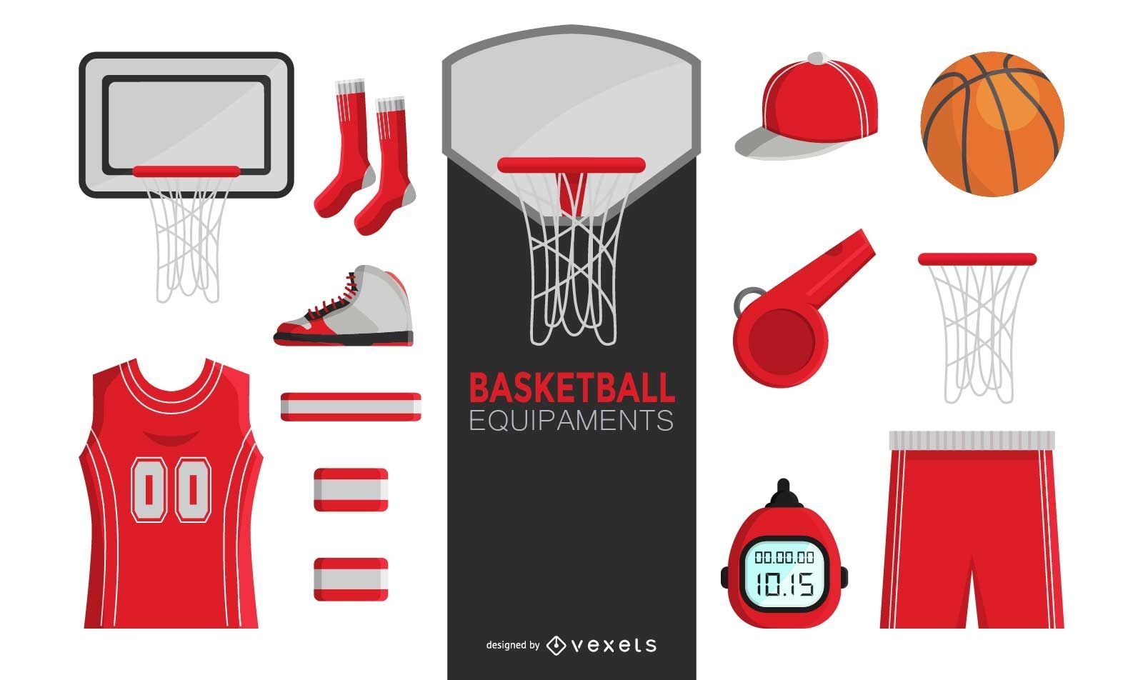 Basketball Elements Set Vector Download