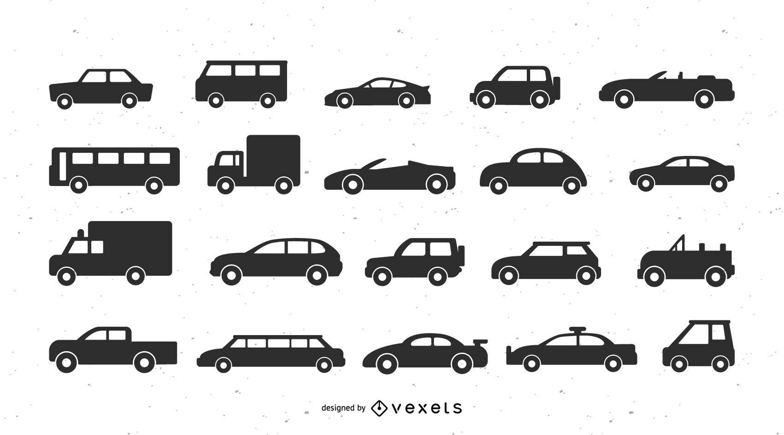 Car icon pack. All car types icon collection. Vehicle icons