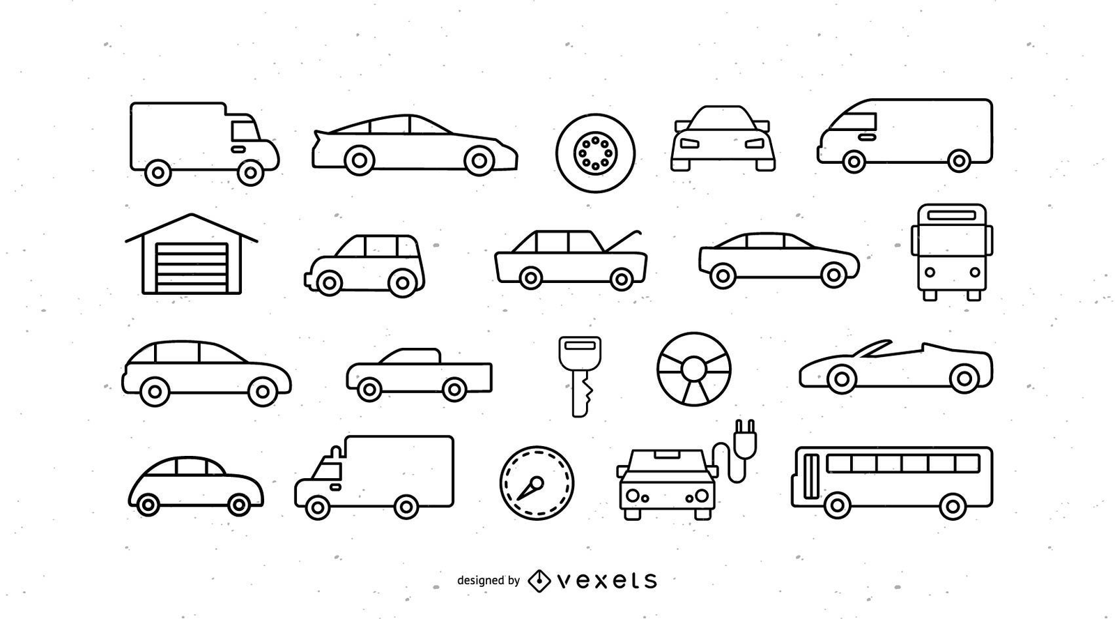 Car icon pack. All car types icon collection. Vehicle icons