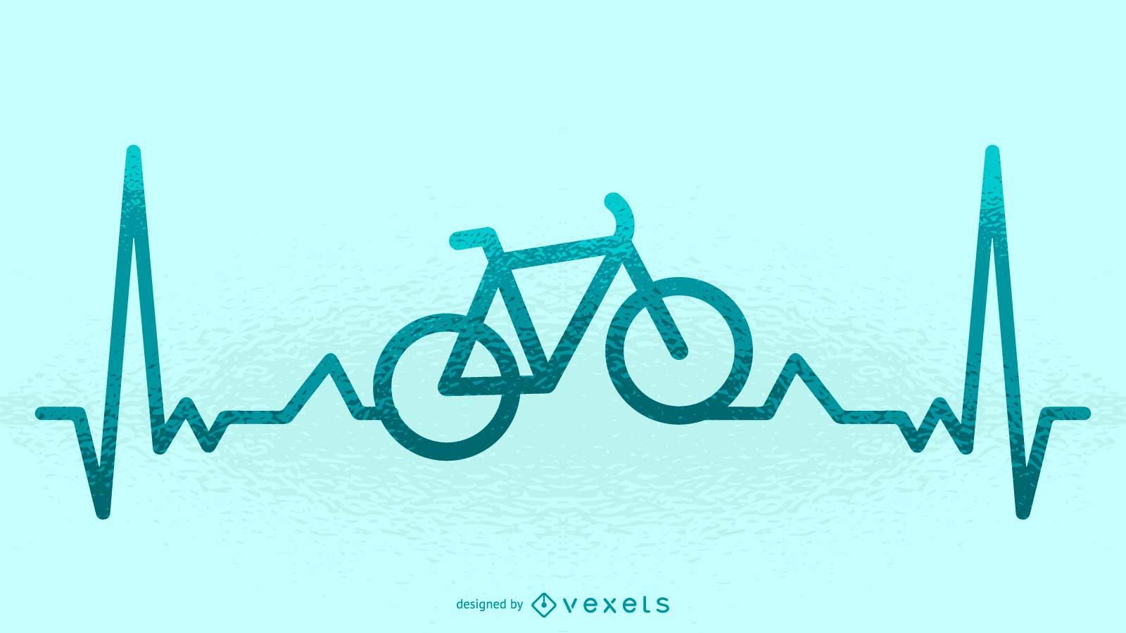 Bike Heartbeat Illustration Vector Download