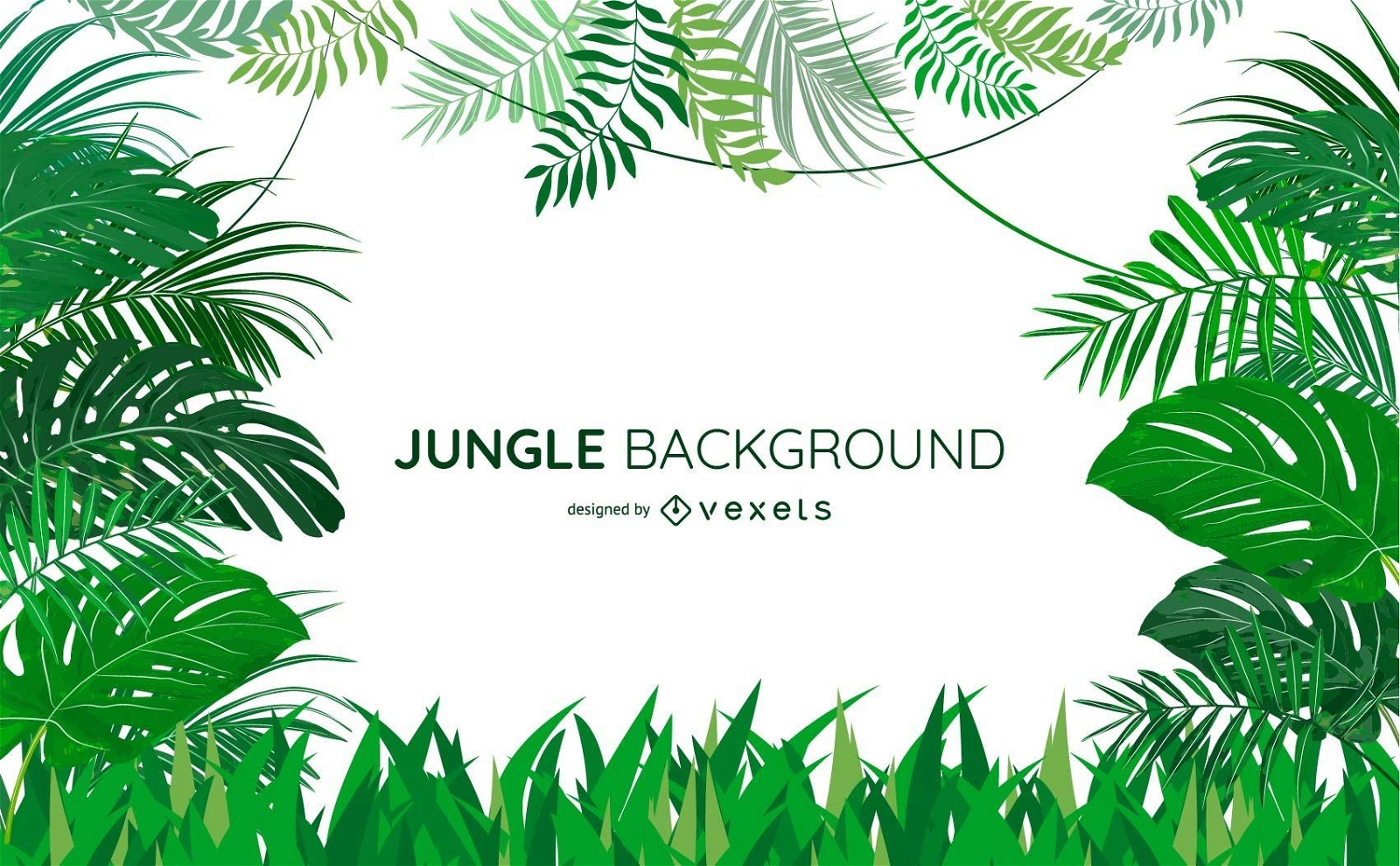 Jungle Leaves Background Design Vector Download