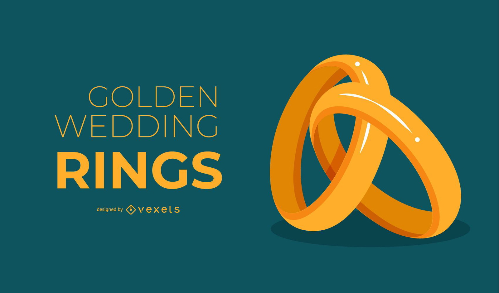 Golden Wedding Rings Background Design Vector Download